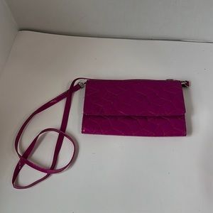 glittery shimmery  Hot pink cross body bag with adjustable straps